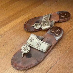 Jack Rogers USA Women's Flip Flop Sandals, Gold, Size 9.5